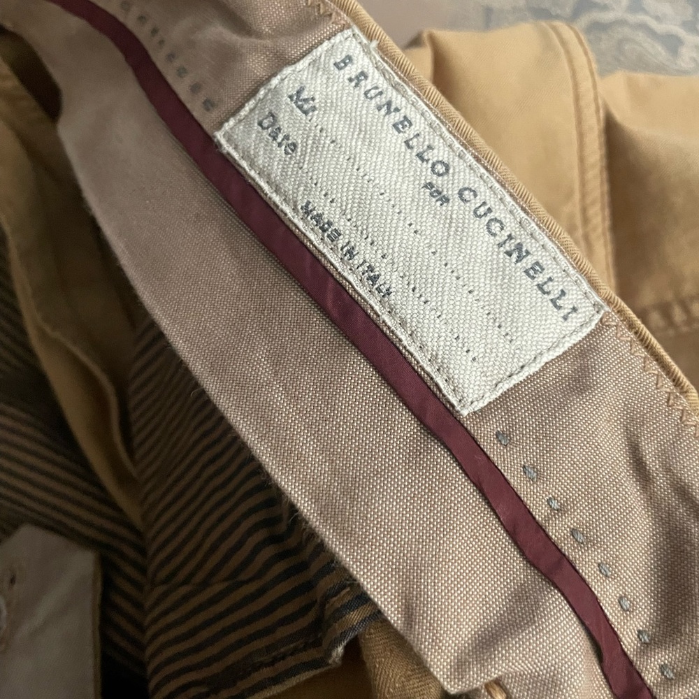 Brunello Cucinelli Leisure Fit Garment Dyed Trousers Sz 50/35 US - Picture 9 of 12